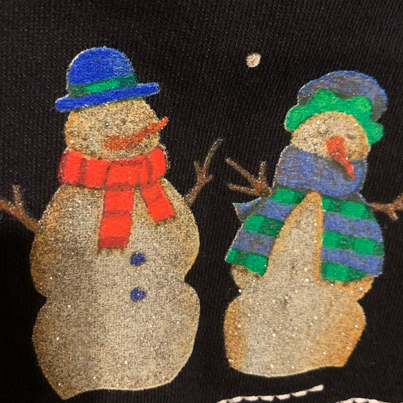 XL Romantic  "My Heart Melts For You" Snowman & Girl Top - Picture 5 of 10